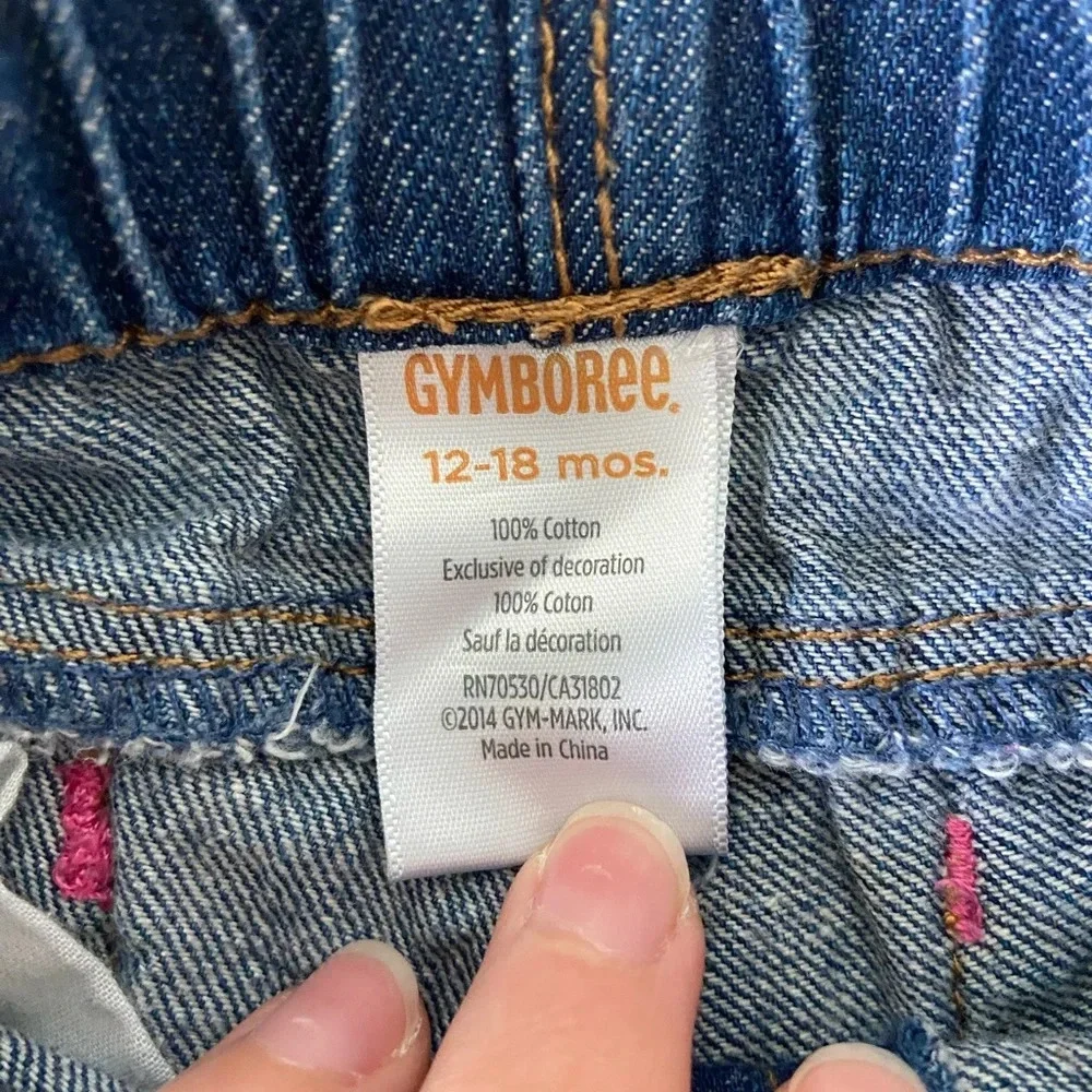 Gymboree baby‎ girl’s sailboat patch cuffed jeans — 12-18 months